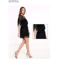Summer New Women Explosion Models Sexy Lace Stitching Hollow Halter Jumpsuit Dress